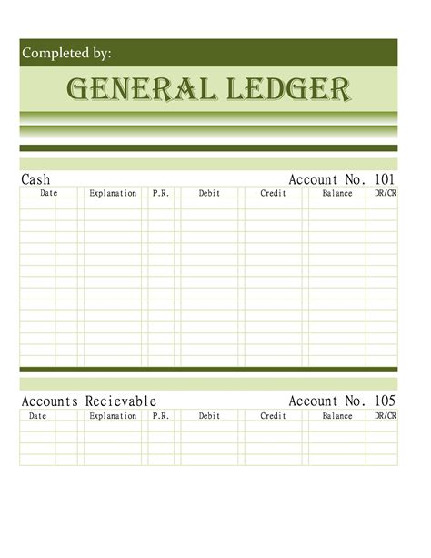 General Ledger Template Excel