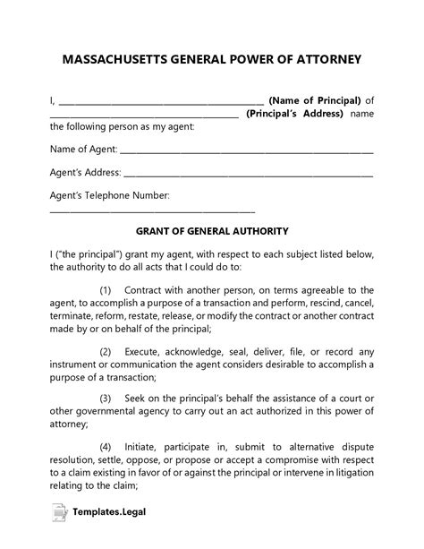 General Power Of Attorney Template