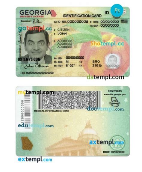 Georgia Id Card Template