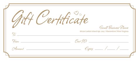 Gift Certificate Template For Free