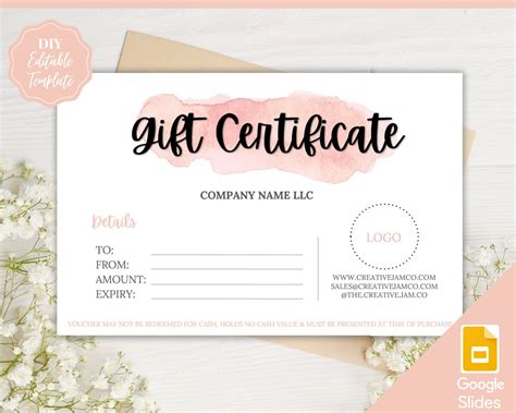 Gift Certificate Templates Free
