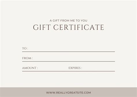 Gift Certificate Templates To Print