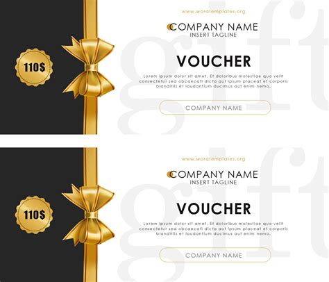 Gift Voucher Template Word