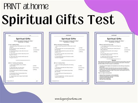 Gifts Of The Spirit Test Printable