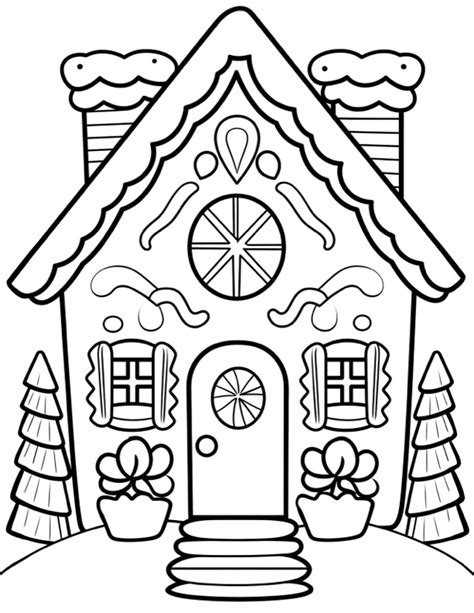 Gingerbread House Coloring Sheets Printables
