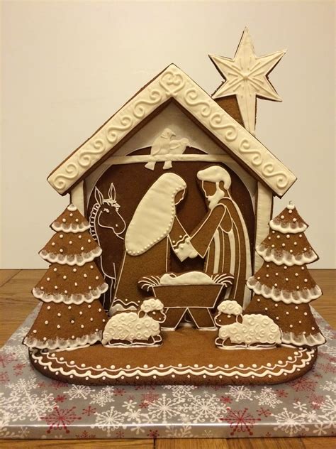 Gingerbread Nativity Scene Templates