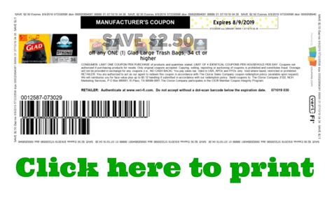 Glad Garbage Bags Printable Coupons