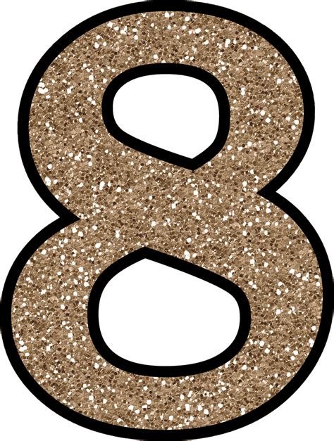 Glitter Number 8 PNG