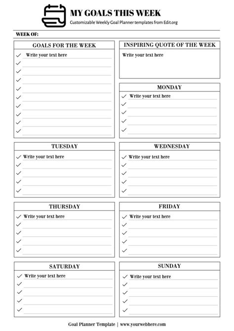 Goals Journal Template