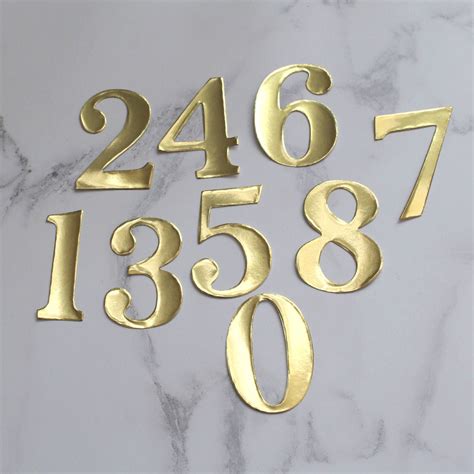 Gold Number Stickers