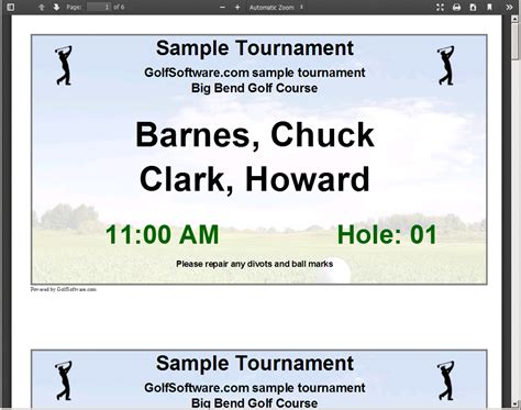 Golf Cart Sign Template