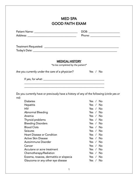 Good Faith Exam Template