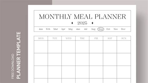 Google Docs Meal Planner Template