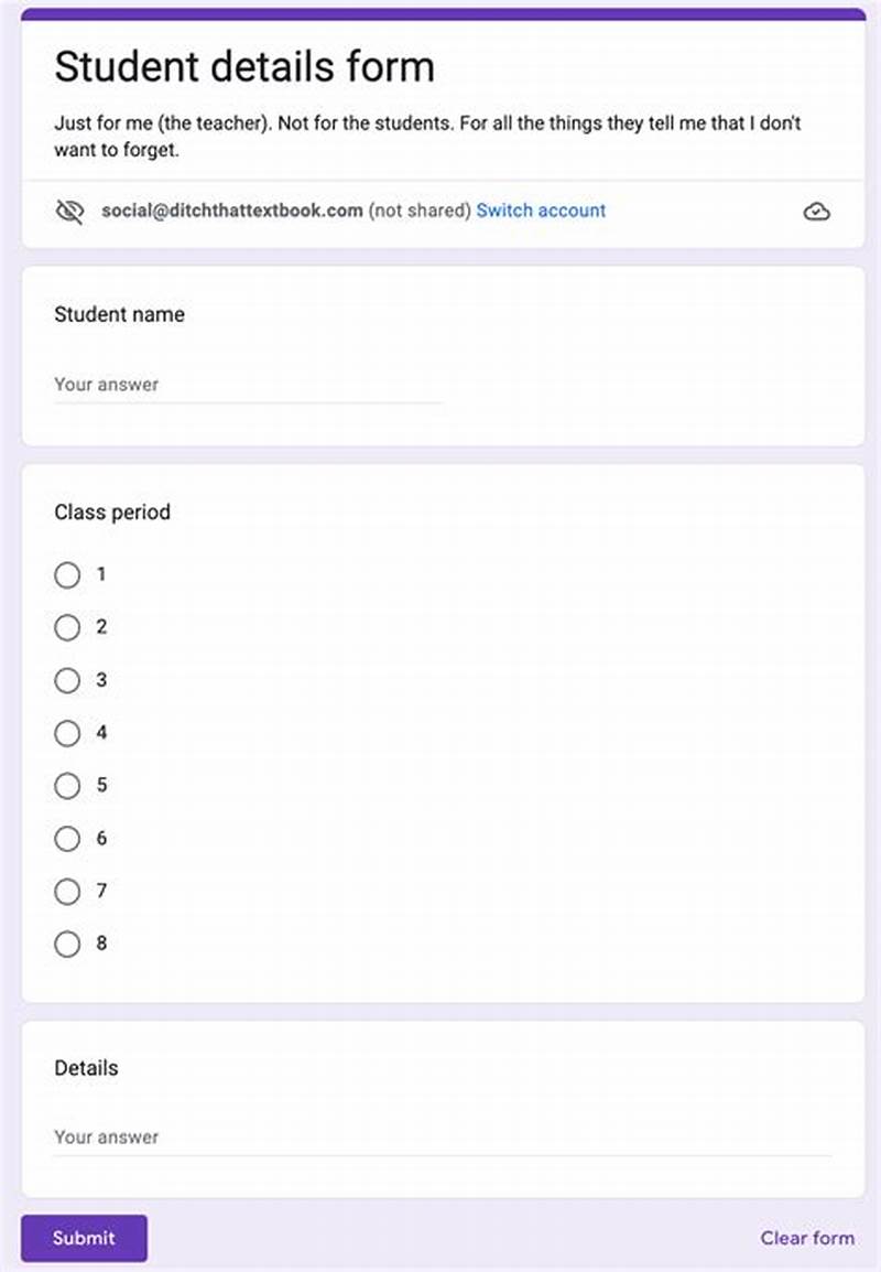 Google Form Examples