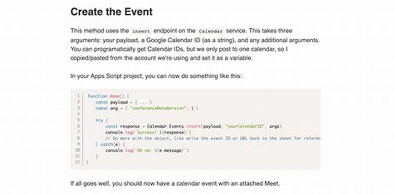 Google Form To Google Calendar Script