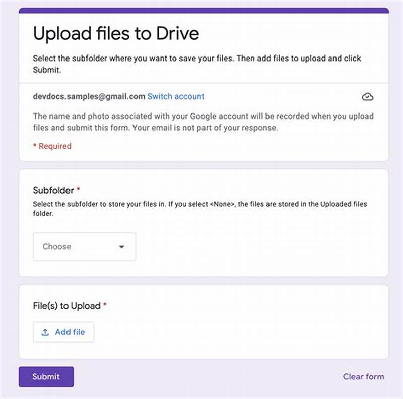 Google Form Upload File To Specific Folder