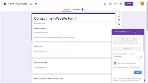 Google Forms Contact Form Template