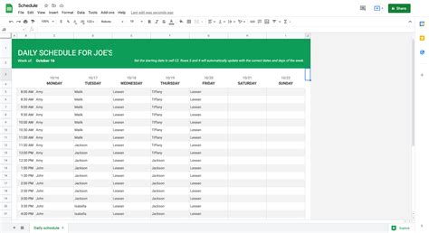 Google Sheets Create Template