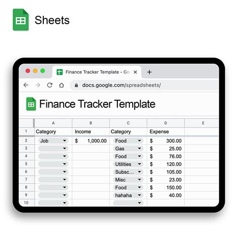 Google Sheets Finance Tracker Template