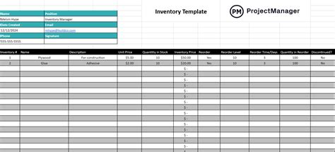 Google Sheets Inventory Template Free Download
