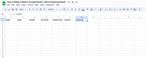 Google Sheets Table Templates