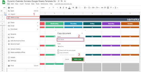 Google Sheets Templates Calendar