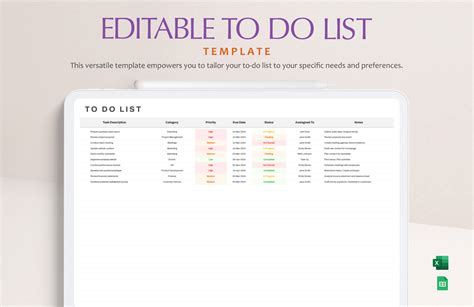 Google Sheets To Do List Template
