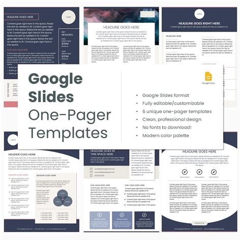 Google Slides One Pager Template