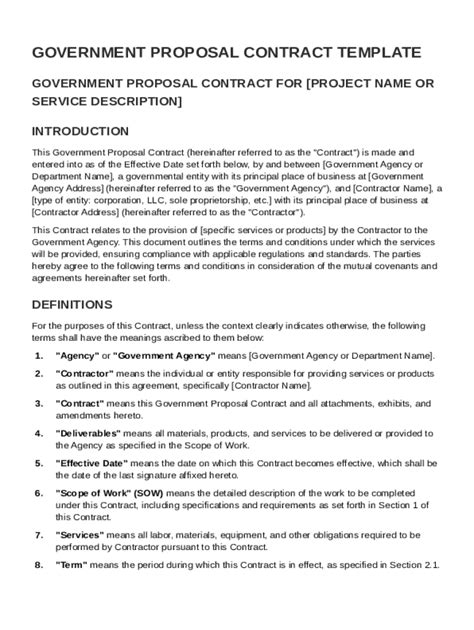 Government Contract Proposal Template