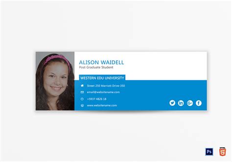 Graduate Student Email Signature Template