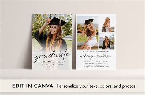 Graduation Announcement Card Template