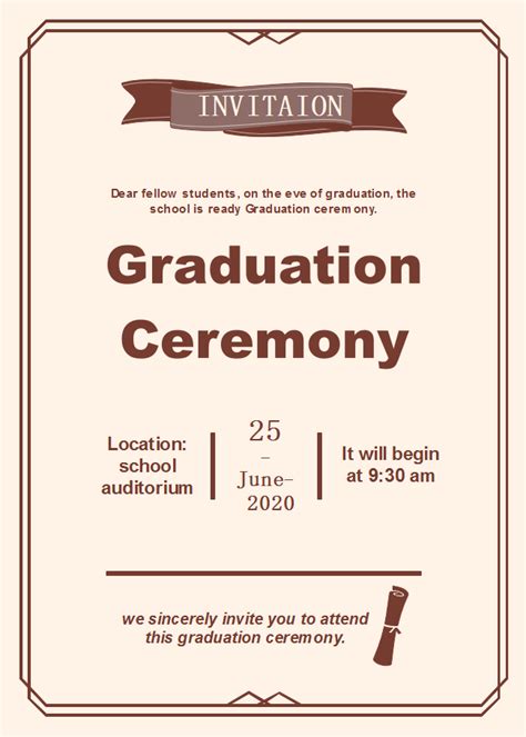 Graduation Ceremony Invitation Template