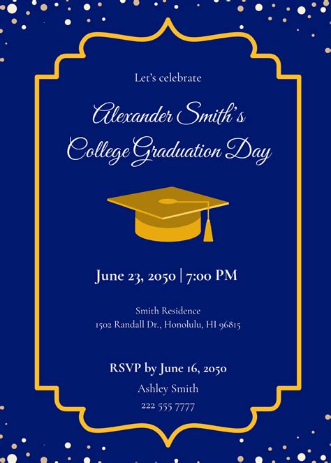 Graduation Invitation Card Template