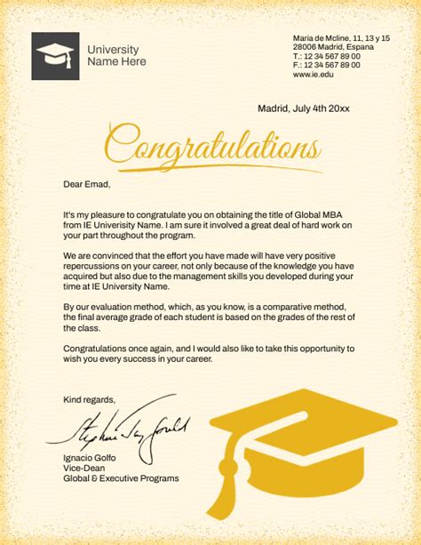 Graduation Letter Template