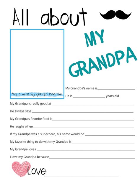Grandpa Questionnaire Free Printable