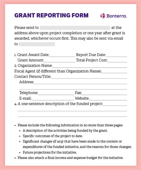 Grant Reporting Template