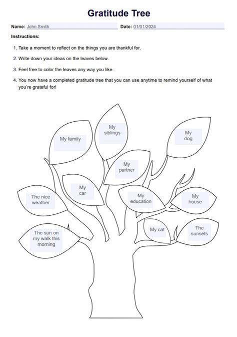 Gratitude Tree Template