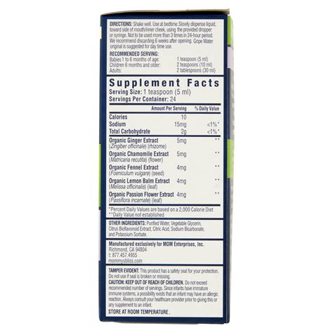 Gripe Water Dosing Chart