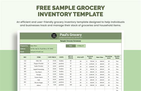 Grocery Inventory Template