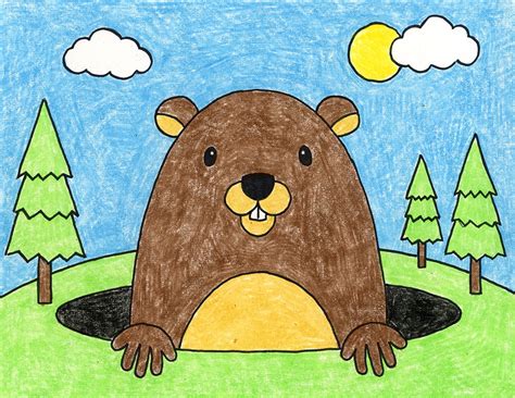 Groundhog Cartoon Drawing