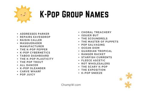 Group Name Inspired with Pop Culture