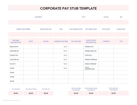 Gusto Pay Stub Template