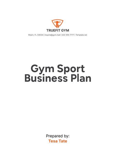 Gym Business Plan Template