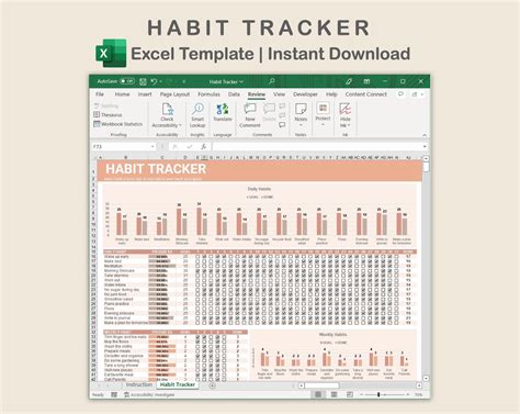 Habit Tracker Template Excel