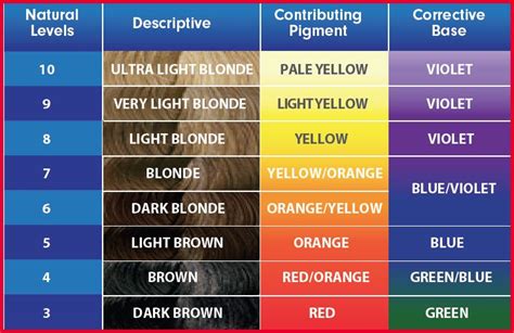 Hair Base Colour Chart