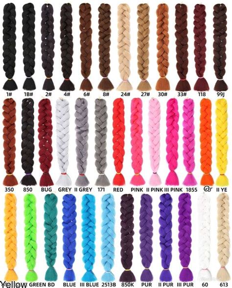 Hair Braiding Color Chart