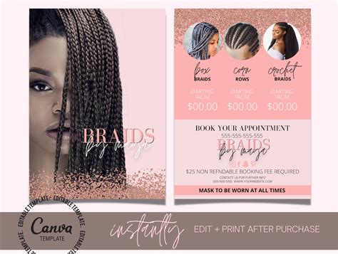 Hair Braiding Flyer Templates