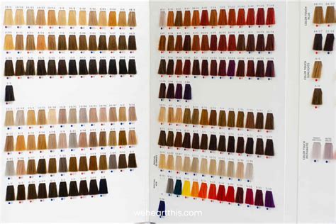 Hair Colour Code Chart