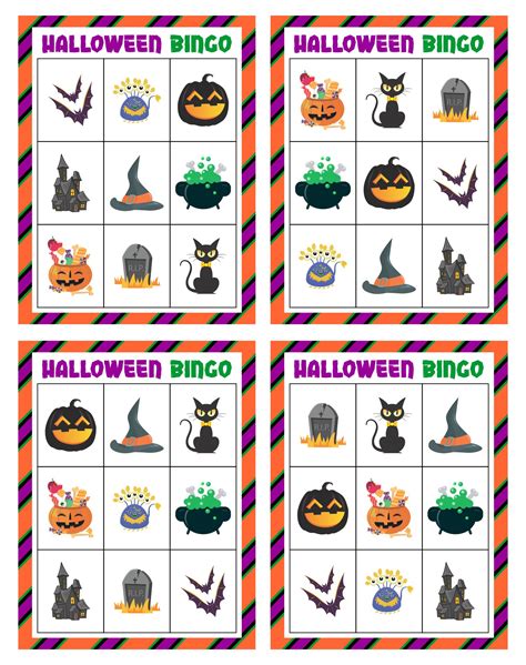 Halloween Bingo Printable Cards Free
