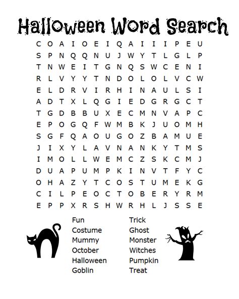 Halloween Free Word Search Printables